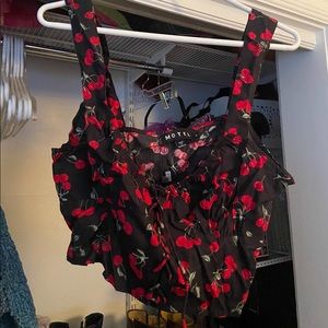 Never worn Motel cherry crop top